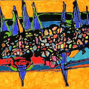 1998/2 - Acryl auf Papier, glänzend - 73 x 57 cm