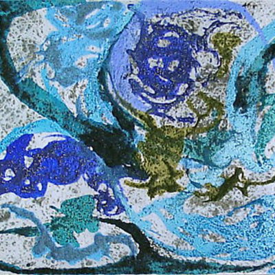 2007/1c - Mischtechnik auf Leinwand, glänzend - Teil einer Greiergruppe 40 x 120 x 4 cm